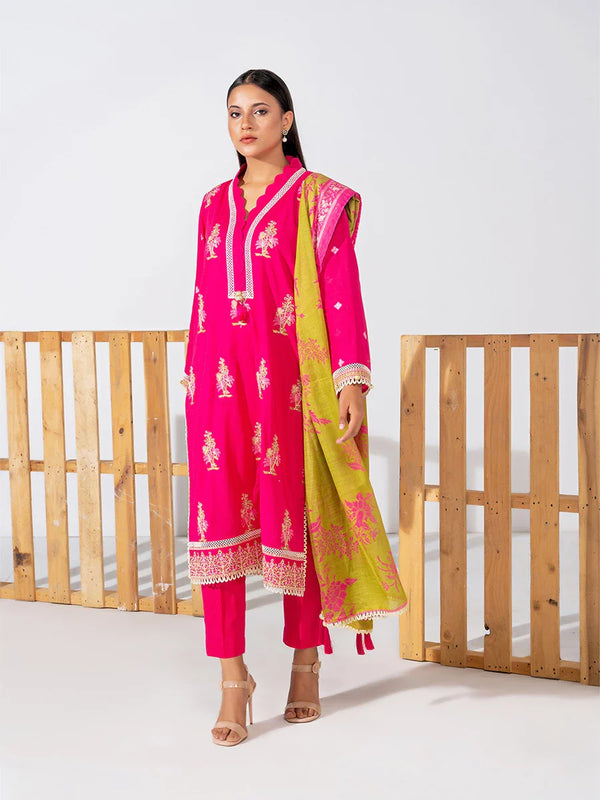 3PC EMBROIDERED LAWN SUIT (ALM025)