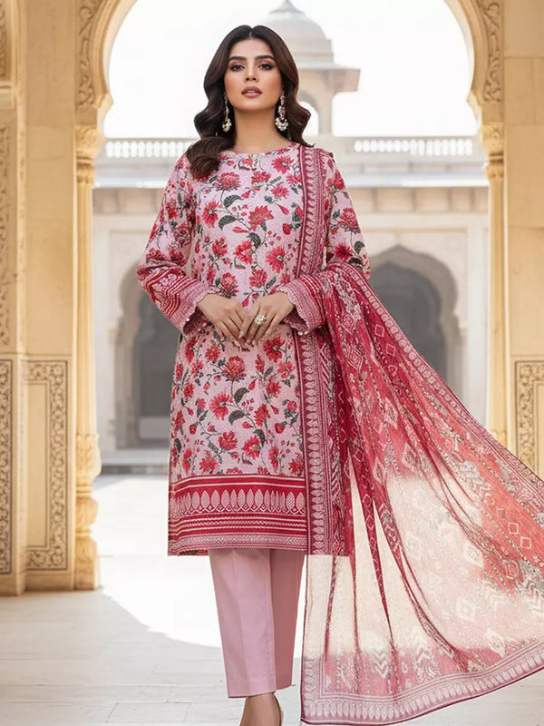 3PC Unstitched Printed Cambric Suit (SSW6U3P385)