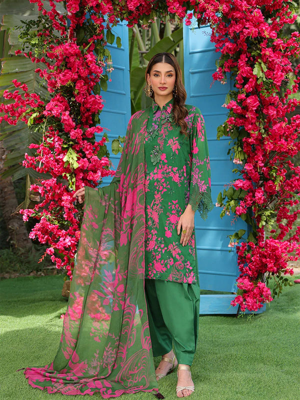 LUXURY CAMBRIC EMBROIDERED SUIT