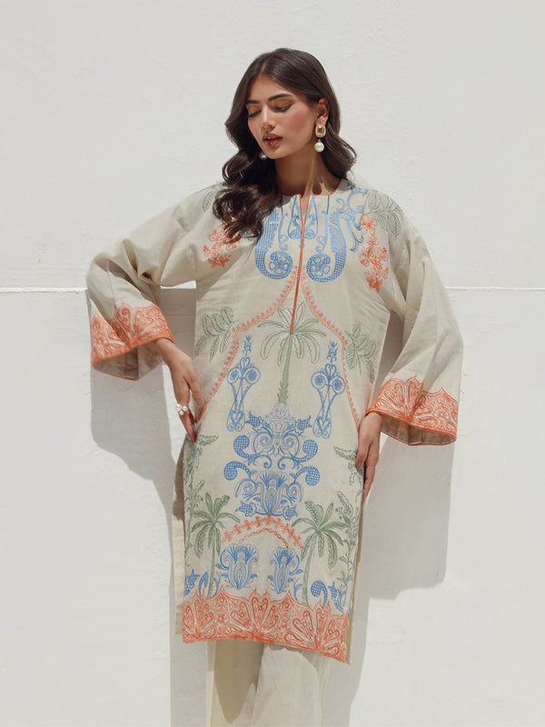 2PC Stitched Signature Dyed Embroidered Texture Lawn Suit