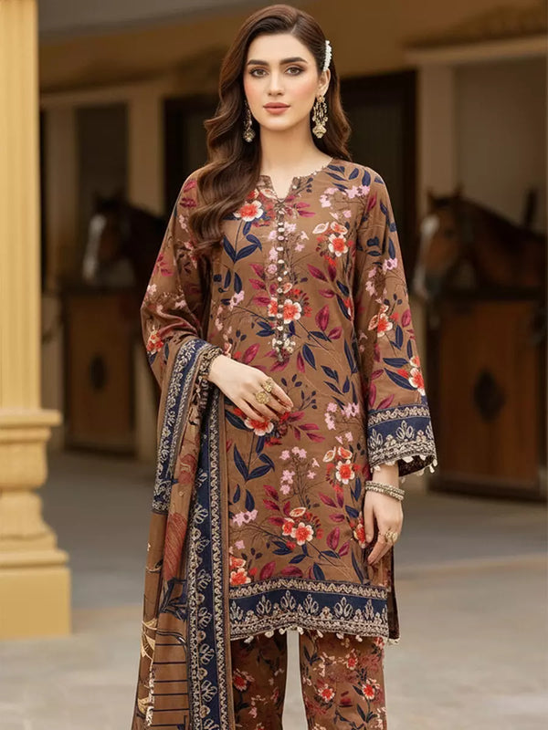 3PC Unstitched Printed Khaddar Suit (SUNS7ASI278)