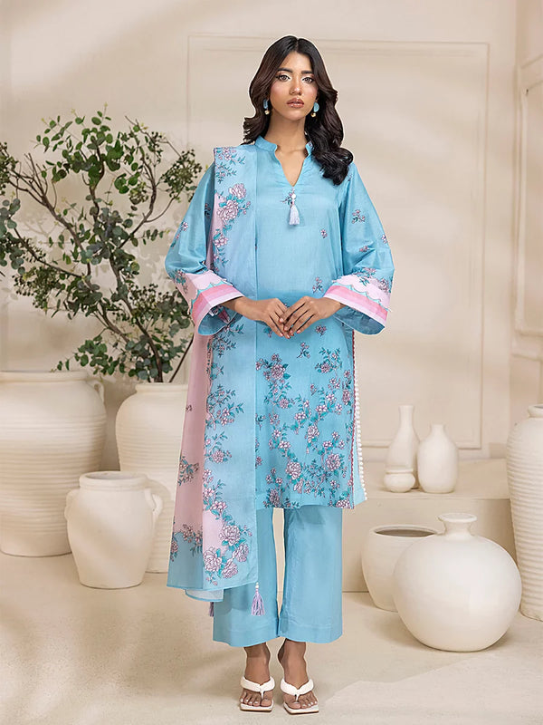 3PC Unstitched Printed Lawn Suit (P377)