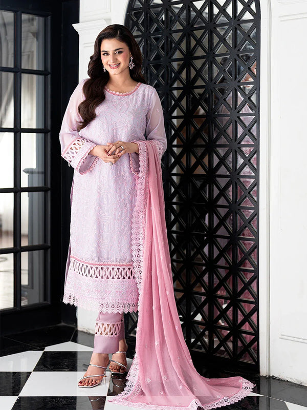 3PC Unstitched Chiffon Embroidered Suit (CH058)