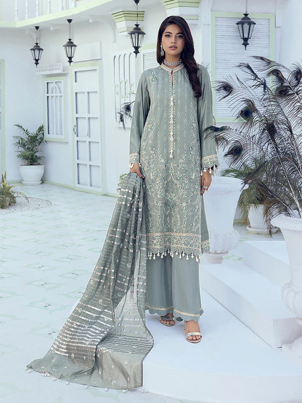 3PC Unstitched Festive Embroidered Suit (NO010)