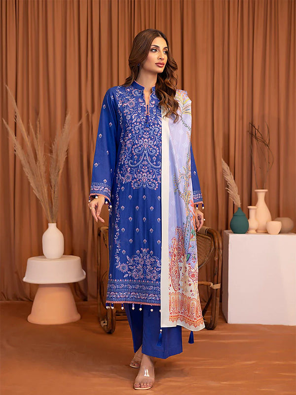3PC UNSTITCHED EMBROIDERED LUXURY KHADDAR SUIT