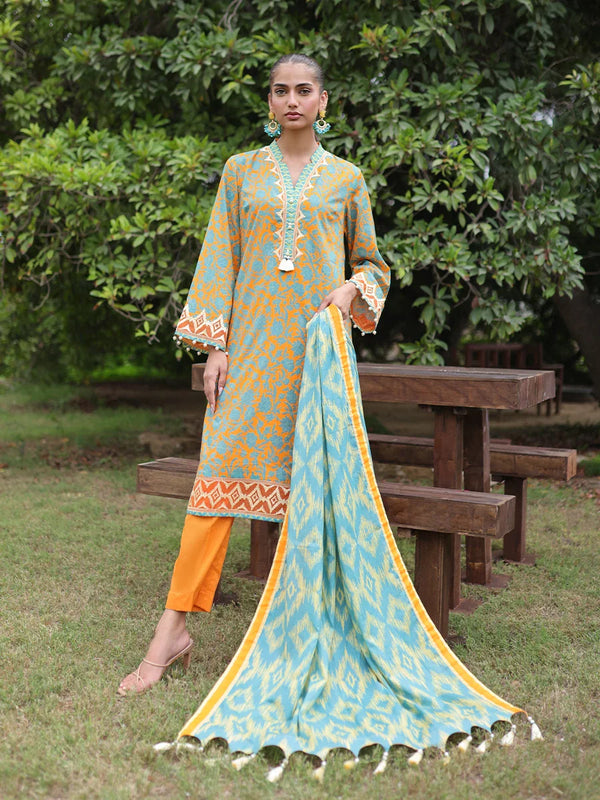 LUXURY CAMBRIC EMBROIDERED SUIT