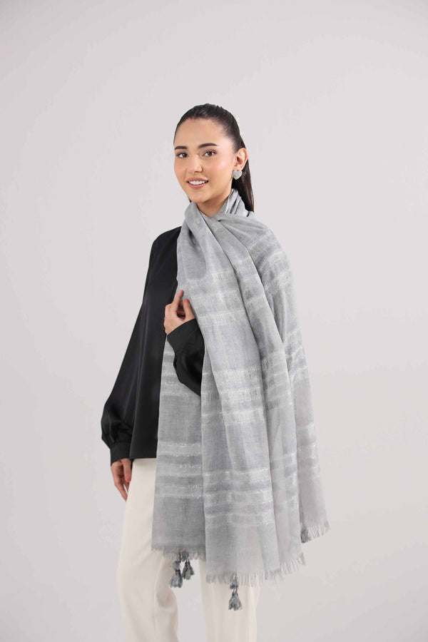 Grey Women Scarf-442362111