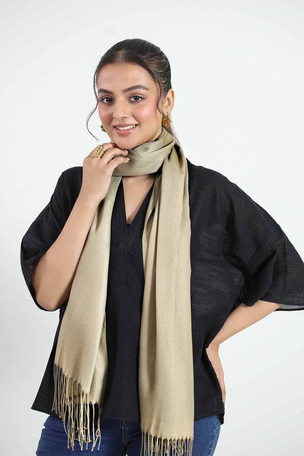 Khaki Women Scarf-442782130