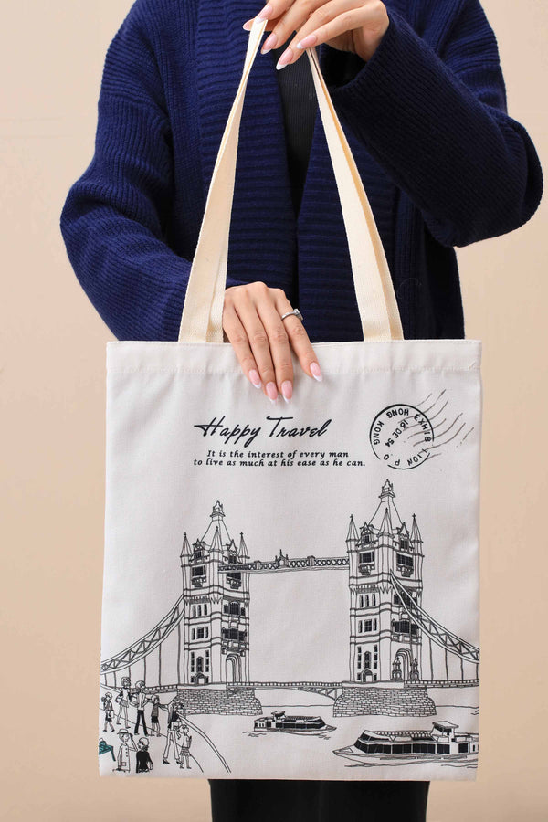 Off White Fabric Bag-443732107