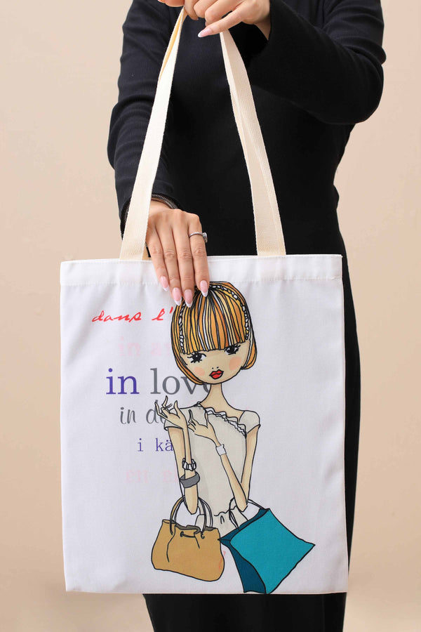 Off White Fabric Bag-443752107