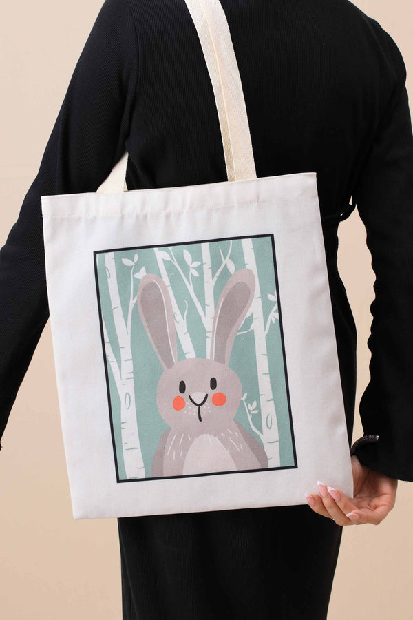 Off White Fabric Bag-443792107