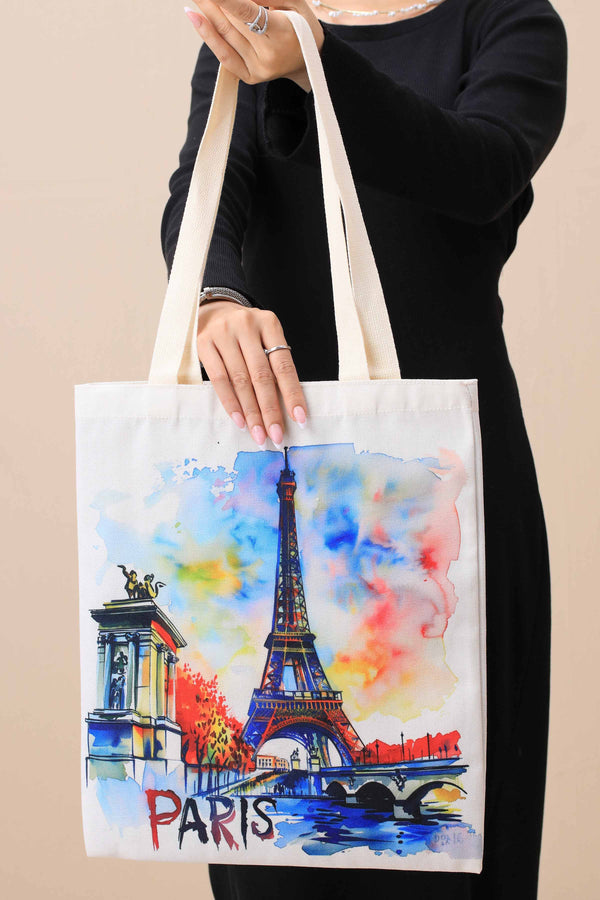 Off White Fabric Bag-443802107