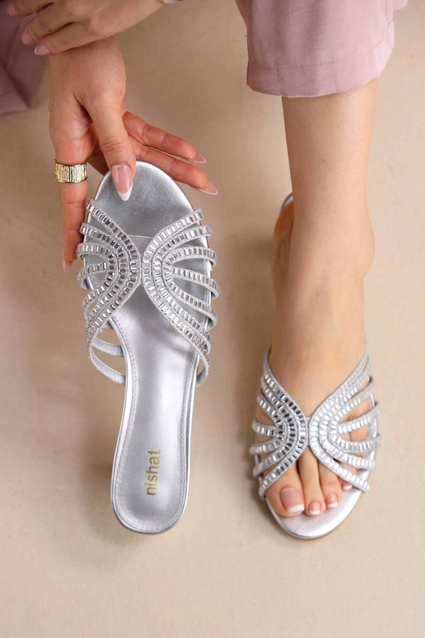 Silver Block Heels-445272920