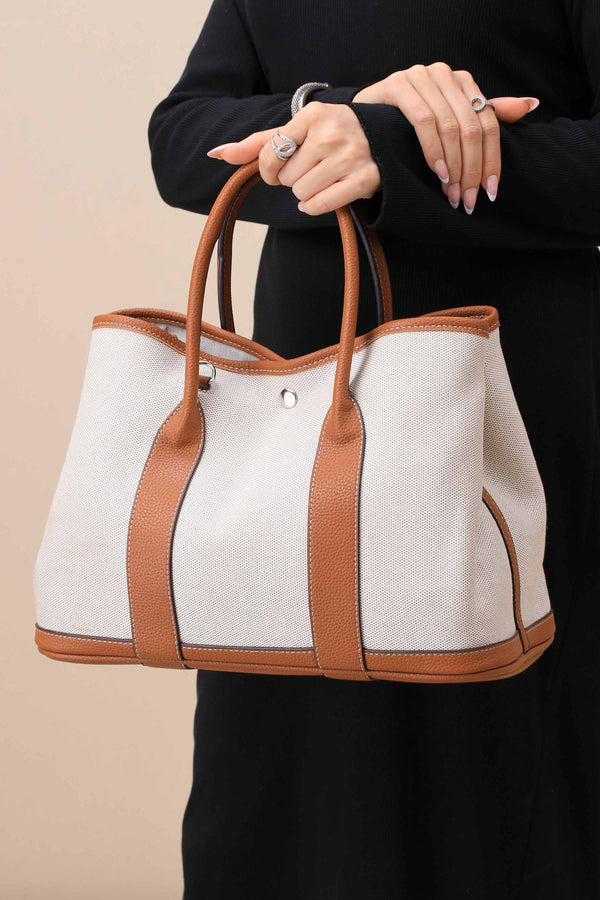 White & Brown Shoulder Bag-445452112
