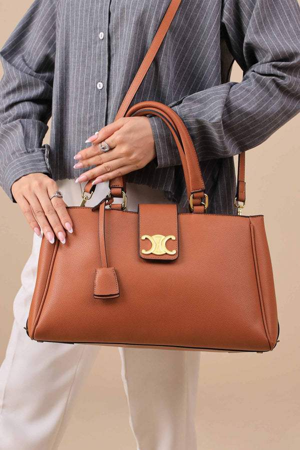 Brown Shoulder Bag-445472113