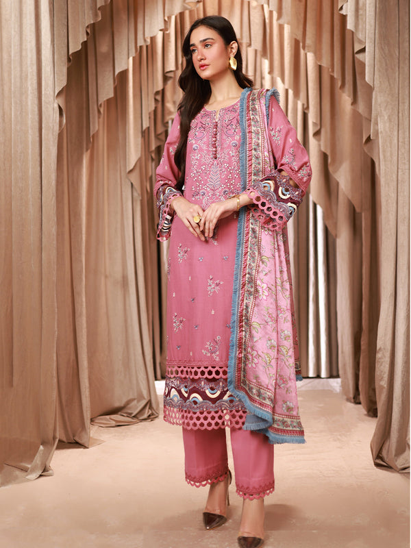 3PC STITCHED LUXURY LAWN EMBROIDERED SUIT