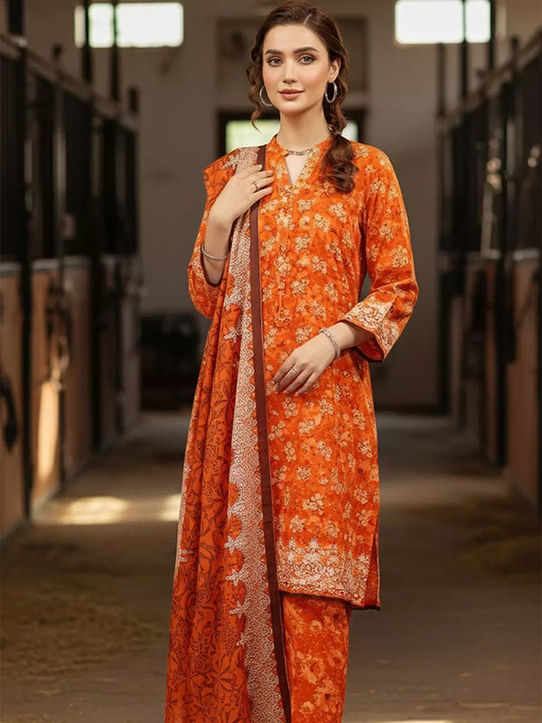 3PC Unstitched Printed Khaddar Suit (SUNS7ASI274)