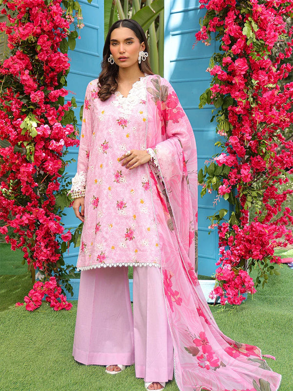 3PC LUXURY CAMBRIC EMBROIDERED SUIT