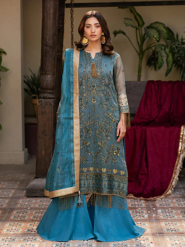 3PC Unstitched Festive Embroidered Suit (JI039)