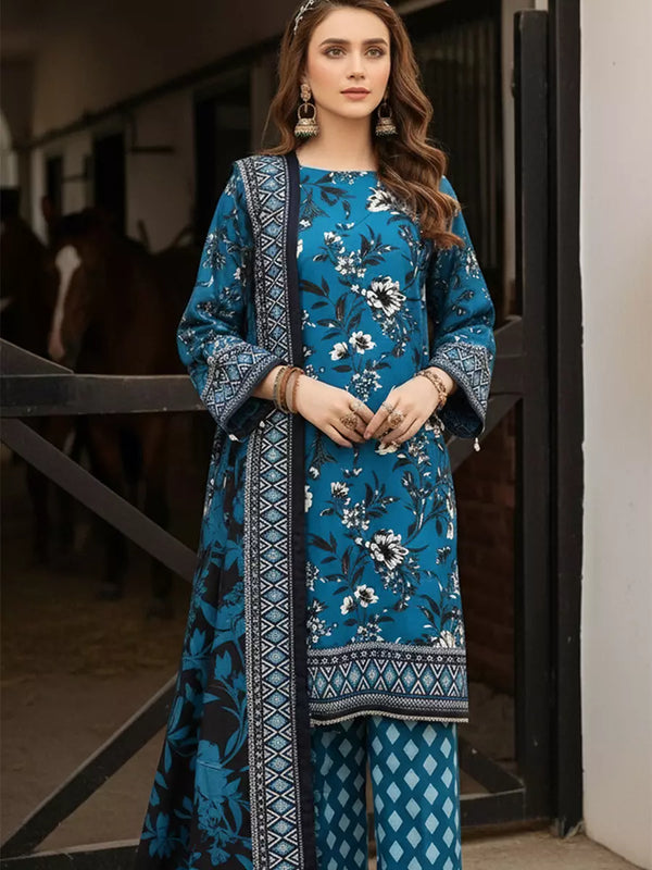 3PC Unstitched Printed Khaddar Suit (SUNS7ASI249)