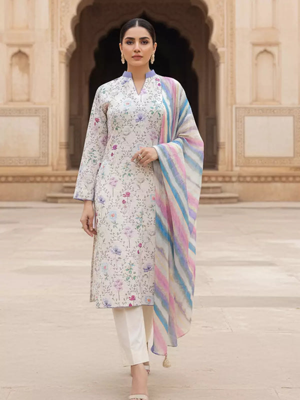 3PC Unstitched Printed Cambric Suit (SSW6U3P394)