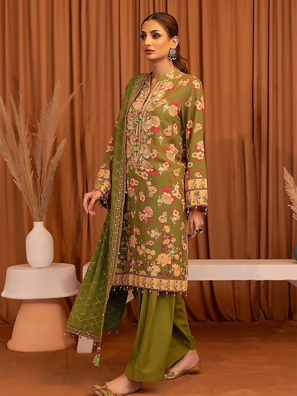 3PC UNSTITCHED EMBROIDERED LUXURY KARANDI SUIT