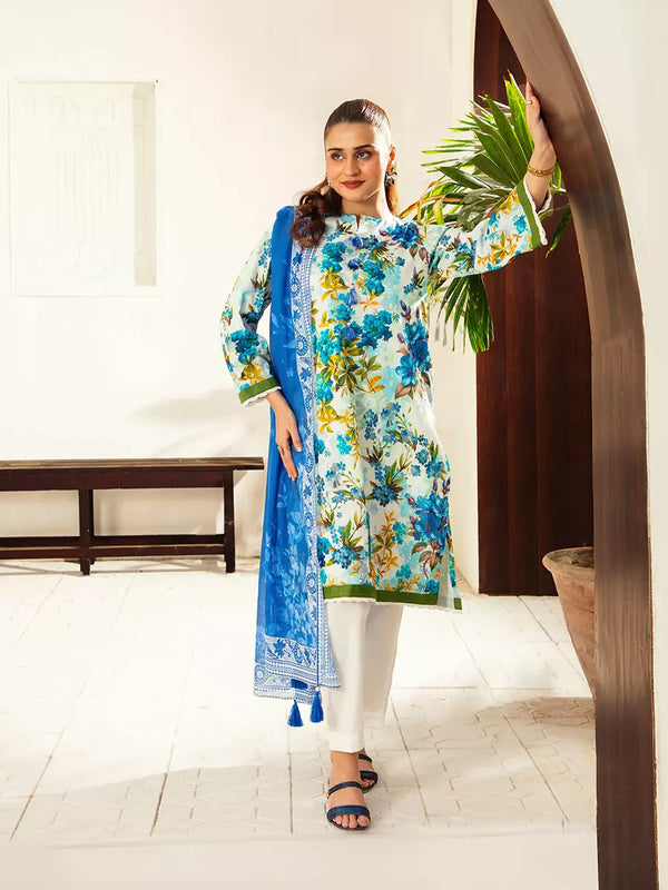 3PC Unstitched Doria Cambric Printed Suit (P283)