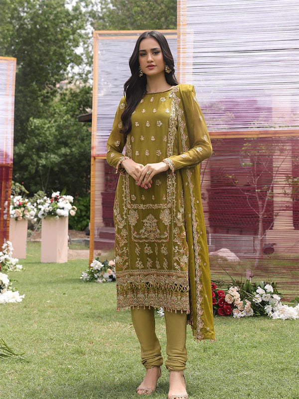 FESTIVE FORMAL CHIFFON EMBROIDERED SUIT