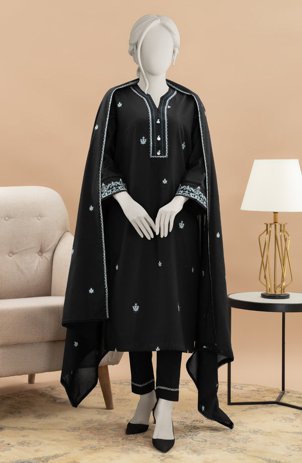 EMBROIDERED CAMBRIC STITCHED 3 PIECE