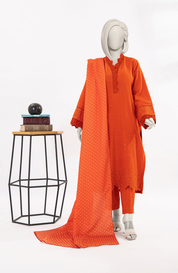 EMBROIDERED KHADDAR 3PCS UNSTITCHED