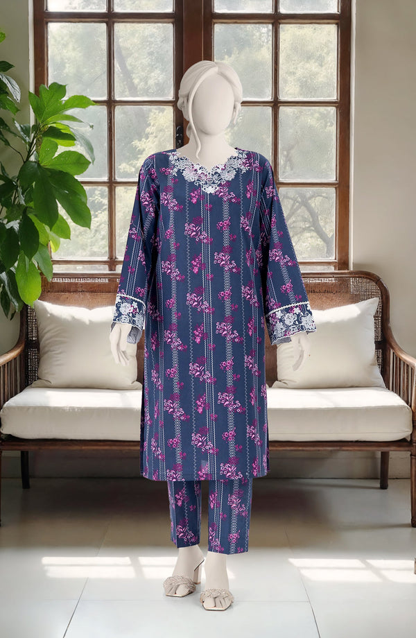 FESTIVE'25 EMBROIDERED PRINTED LAWN 2PCS STITCHED