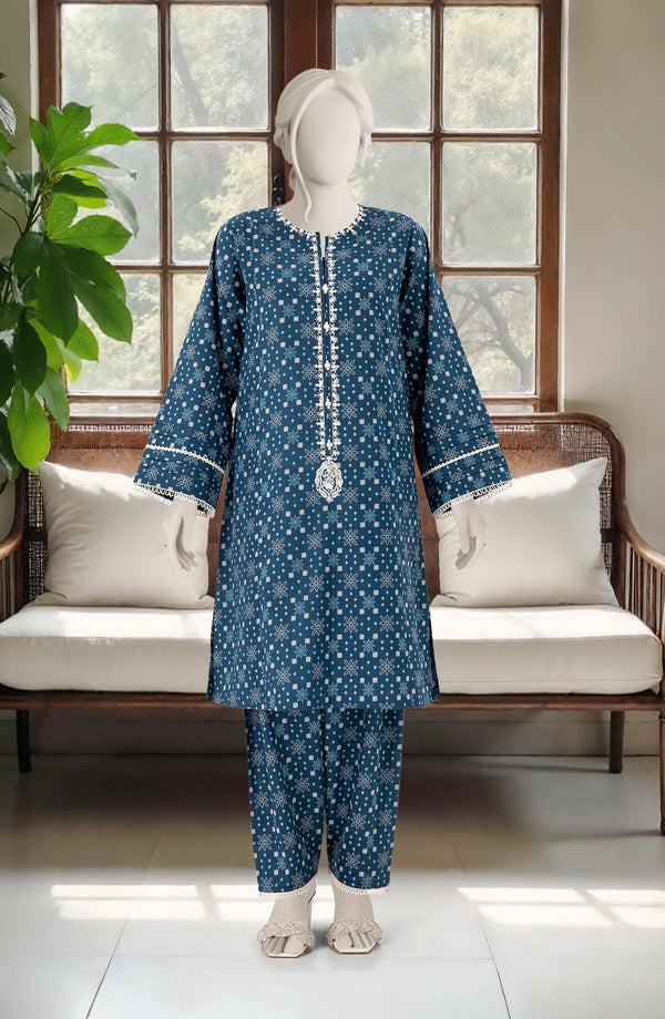 FESTIVE'25 EMBROIDERED PRINTED LAWN 2PCS STITCHED