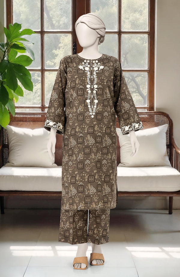 FESTIVE'25 EMBROIDERED PRINTED LAWN 2PCS STITCHED