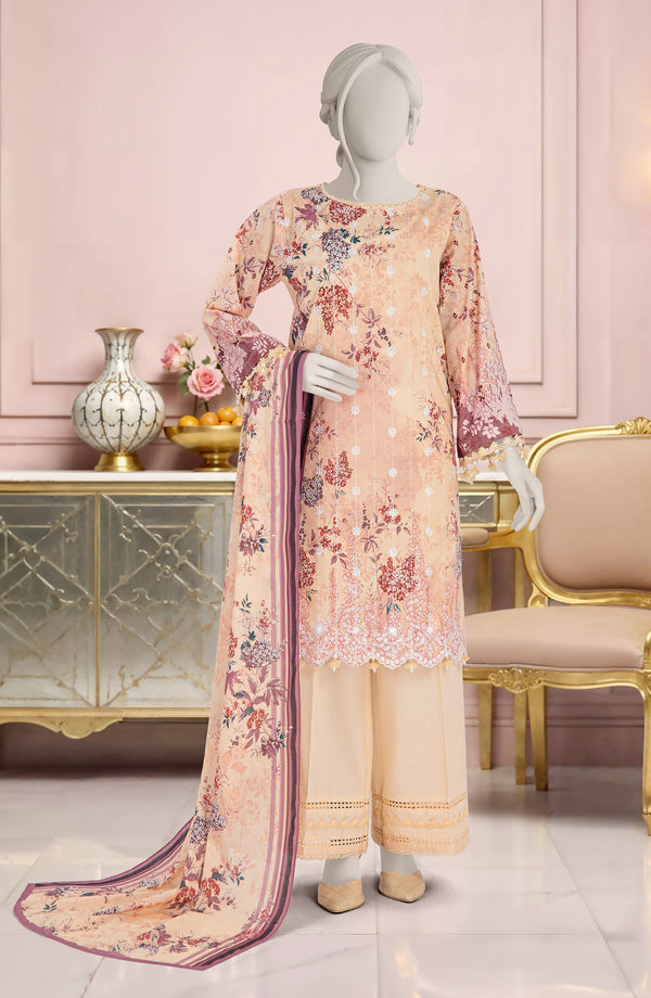 EMBROIDERED PRINTED LAWN 3PCS UNSTITCHED