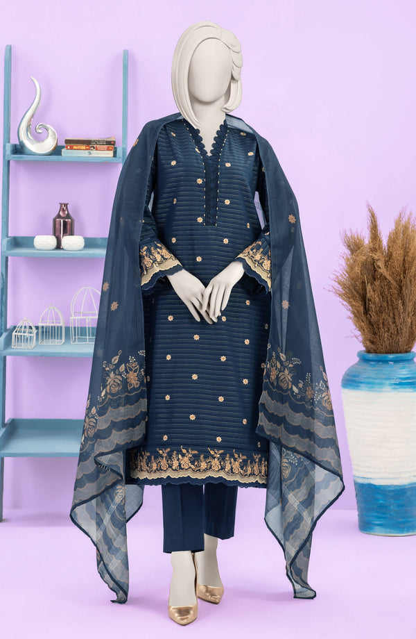 SUMMER'25 EMBROIDERED ZARI TAAR 3PCS UNSTITCHED