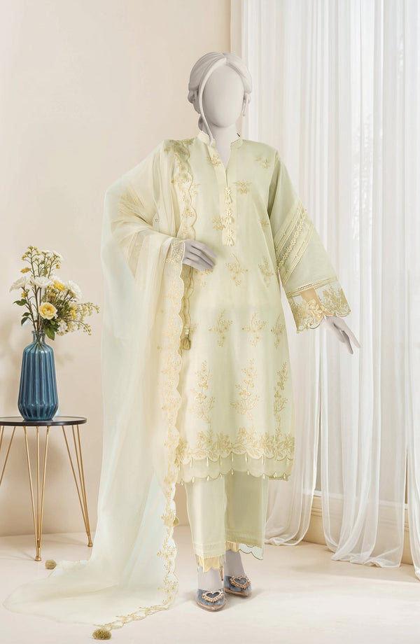 EMBROIDERED CAMBRIC 3PCS UNSTITCHED