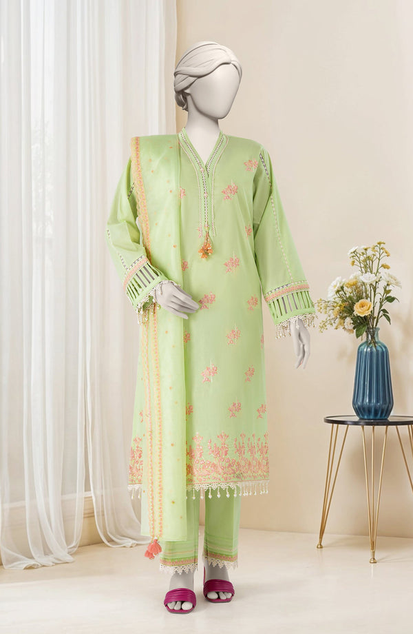 EMBROIDERED CMBRIC 3PCS UNSTITCHED