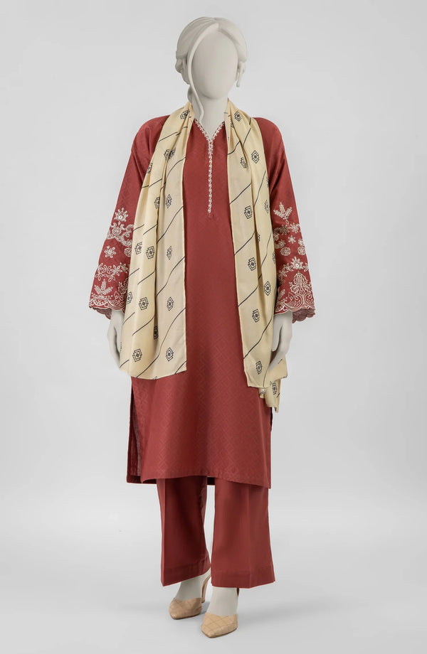 OFF WHITE PRINTED VISCOSE STOLE