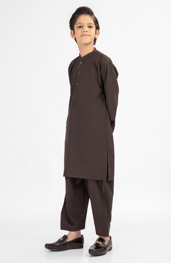 SUMMER'25 BOYS KAMEEZ SHALWAR BURNT AMBER
