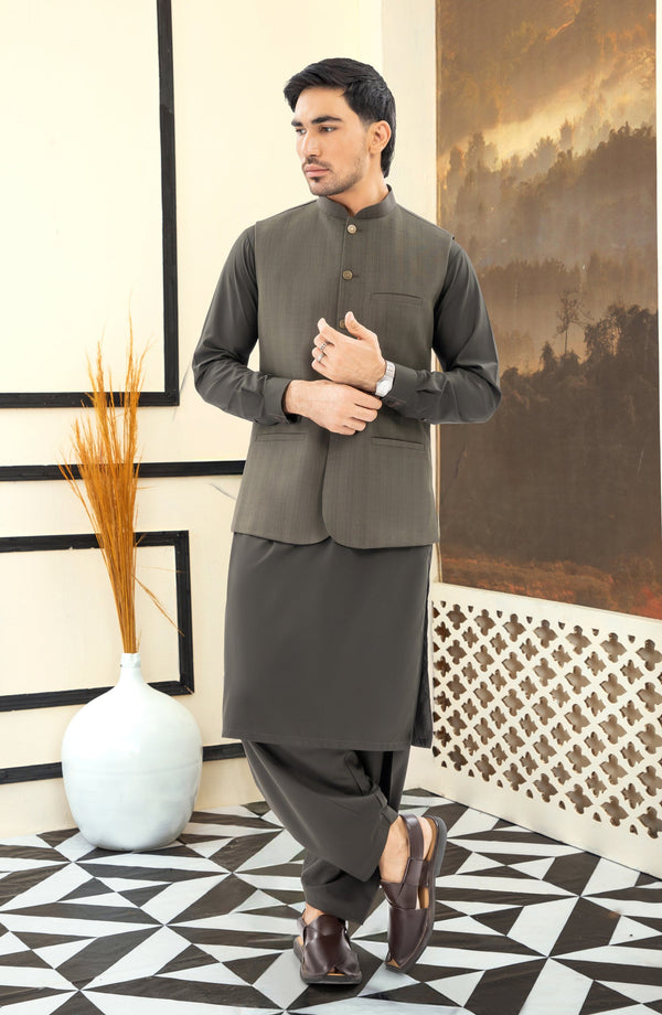 OLIVE BLENDED WAISTCOAT