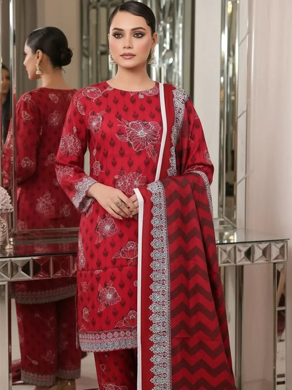 3PC Unstitched Printed Cambric Suit (SSW6U3P321)