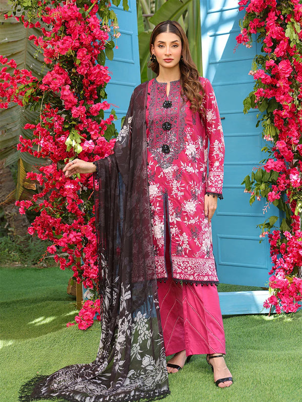 3PC LUXURY CAMBRIC EMBROIDERED SUIT