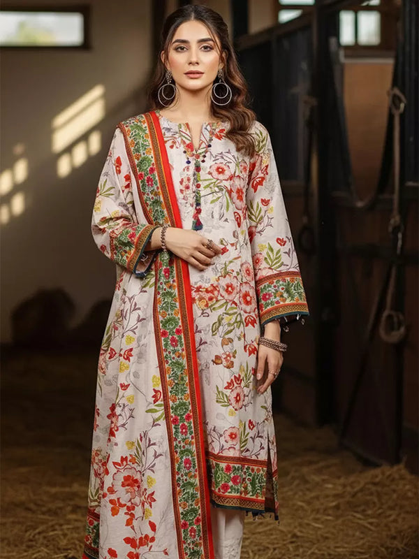 3PC Unstitched Printed Khaddar Suit (SUNS7ASI239)