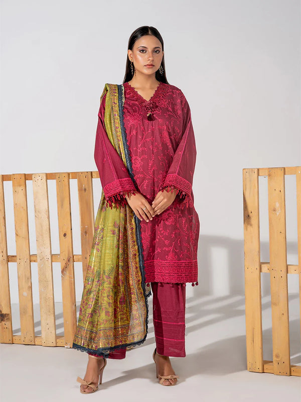 3PC LUXURY LAWN EMBROIDERED SUIT