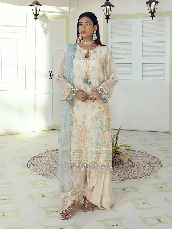 3PC Unstitched Festive Embroidered Suit (NO005)