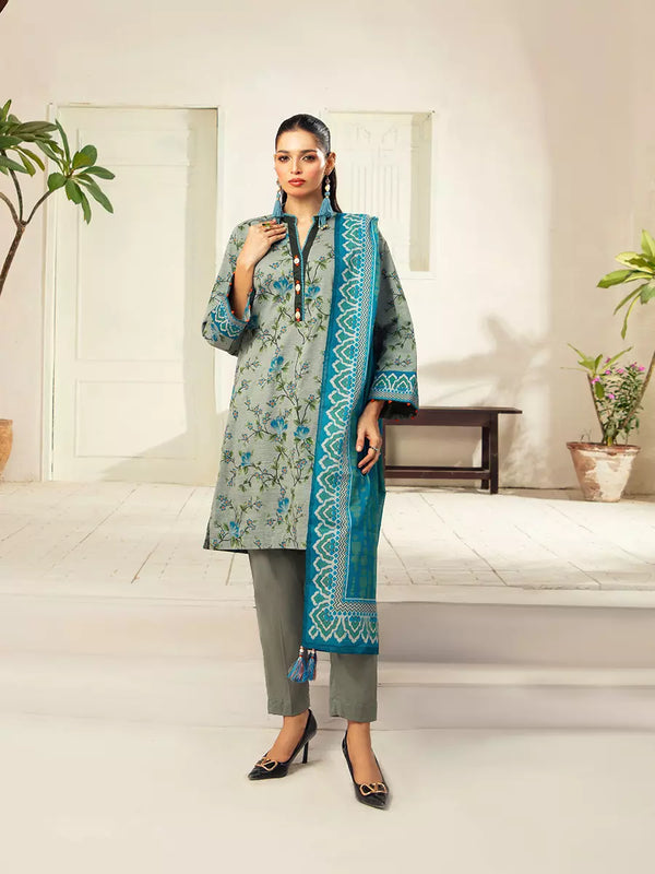 3PC Unstitched Doria Cambric Printed Suit (P284)