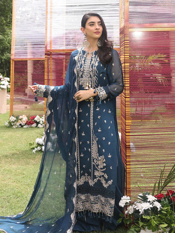 3PC STITCHED FESTIVE CHIFFON EMBROIDERED SUIT