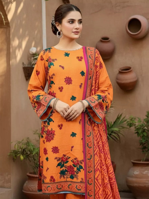 3PC Unstitched Printed Khaddar Suit (SUNS7ASI257)