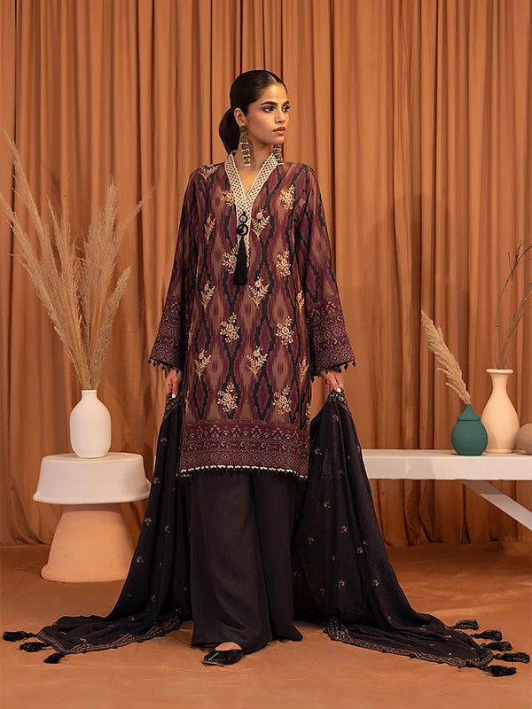 2Pc Unstitched Embroidered Karandi Suit (2PE013)