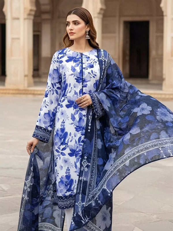 3PC Unstitched Printed Cambric Suit (SSW6U3P396)